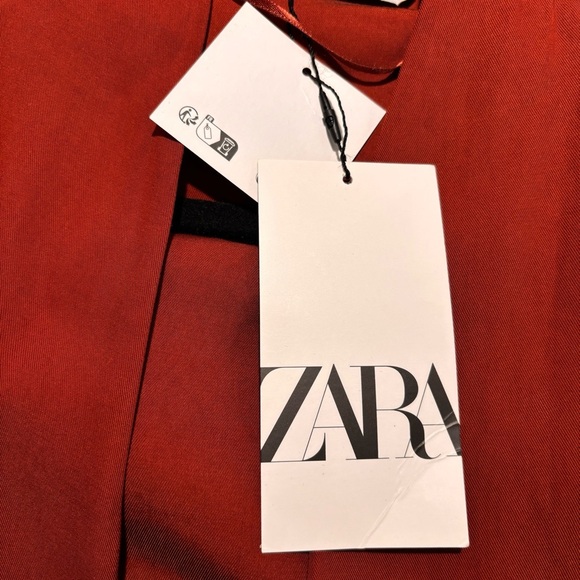 ZARA Sz XS Blouse Oversized Multi Position Ties Flowy Long Sleeve NEW WITH TAGS - Picture 12 of 12